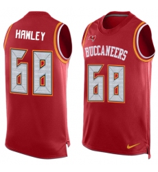 Men's Nike Tampa Bay Buccaneers #68 Joe Hawley Limited Red Player Name & Number Tank Top NFL Jersey