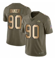 Men's Nike Tampa Bay Buccaneers #90 Chris Baker Limited Olive/Gold 2017 Salute to Service NFL Jersey