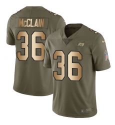 Men's Nike Tampa Bay Buccaneers #36 Robert McClain Limited Olive/Gold 2017 Salute to Service NFL Jersey