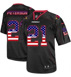 Men's Nike Arizona Cardinals #21 Patrick Peterson Elite Black USA Flag Fashion NFL Jersey