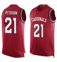 Men's Nike Arizona Cardinals #21 Patrick Peterson Limited Red Player Name & Number Tank Top NFL Jersey