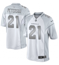 Women's Nike Arizona Cardinals #21 Patrick Peterson Limited White Platinum NFL Jersey