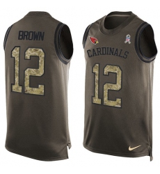 Men's Nike Arizona Cardinals #12 John Brown Limited Green Salute to Service Tank Top NFL Jersey