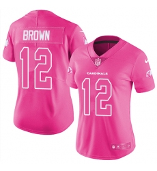 Women's Nike Arizona Cardinals #12 John Brown Limited Pink Rush Fashion NFL Jersey