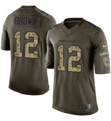 Youth Nike Arizona Cardinals #12 John Brown Elite Green Salute to Service NFL Jersey