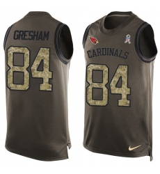 Men's Nike Arizona Cardinals #84 Jermaine Gresham Limited Green Salute to Service Tank Top NFL Jersey
