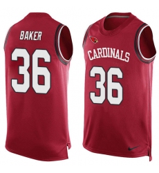 Men's Nike Arizona Cardinals #36 Budda Baker Limited Red Player Name & Number Tank Top NFL Jersey