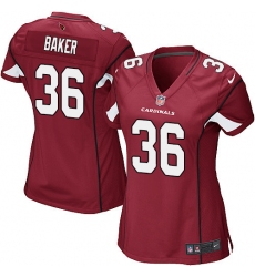 Women's Nike Arizona Cardinals #36 Budda Baker Game Red Team Color NFL Jersey
