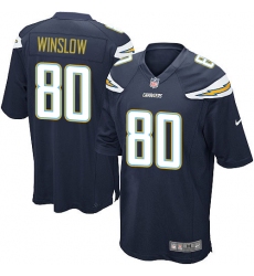 Men's Nike Los Angeles Chargers #80 Kellen Winslow Game Navy Blue Team Color NFL Jersey