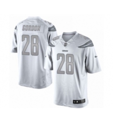 Men's Los Angeles Chargers #25 Melvin Gordon Limited White Platinum Football Jersey