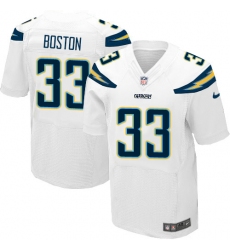 Men's Nike Los Angeles Chargers #33 Tre Boston Elite White NFL Jersey
