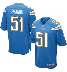 Men's Nike Los Angeles Chargers #51 Kyle Emanuel Game Electric Blue Alternate NFL Jersey