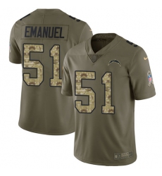 Men's Nike Los Angeles Chargers #51 Kyle Emanuel Limited Olive/Camo 2017 Salute to Service NFL Jersey