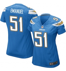 Women's Nike Los Angeles Chargers #51 Kyle Emanuel Game Electric Blue Alternate NFL Jersey