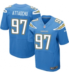 Men's Nike Los Angeles Chargers #97 Jeremiah Attaochu Elite Electric Blue Alternate NFL Jersey