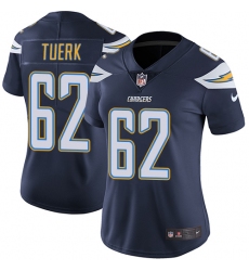 Women's Nike Los Angeles Chargers #62 Max Tuerk Elite Navy Blue Team Color NFL Jersey