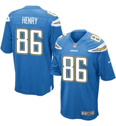 Men's Nike Los Angeles Chargers #86 Hunter Henry Game Electric Blue Alternate NFL Jersey