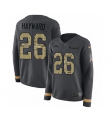 Women's Nike Los Angeles Chargers #26 Casey Hayward Limited Black Salute to Service Therma Long Sleeve NFL Jersey