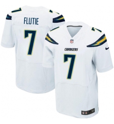 Men's Nike Los Angeles Chargers #7 Doug Flutie Elite White NFL Jersey