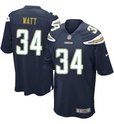Men's Nike Los Angeles Chargers #34 Derek Watt Game Navy Blue Team Color NFL Jersey