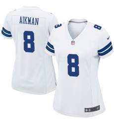 Women's Nike Dallas Cowboys #8 Troy Aikman Game White NFL Jersey