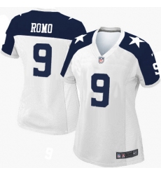 Women's Nike Dallas Cowboys #9 Tony Romo Game White Throwback Alternate NFL Jersey