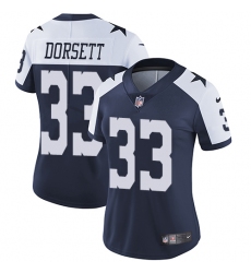 Women's Nike Dallas Cowboys #33 Tony Dorsett Elite Navy Blue Throwback Alternate NFL Jersey