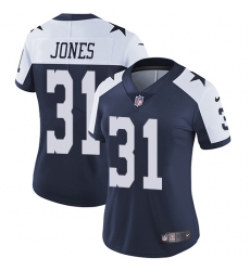Women's Nike Dallas Cowboys #31 Byron Jones Elite Navy Blue Throwback Alternate NFL Jersey