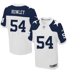 Men's Nike Dallas Cowboys #54 Chuck Howley Elite White Throwback Alternate NFL Jersey
