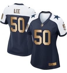 Women's Nike Dallas Cowboys #50 Sean Lee Elite Navy/Gold Throwback Alternate NFL Jersey