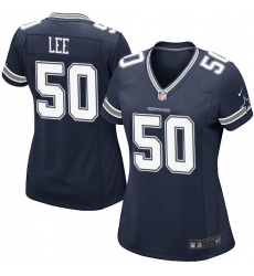 Women's Nike Dallas Cowboys #50 Sean Lee Game Navy Blue Team Color NFL Jersey