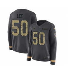 Women's Nike Dallas Cowboys #50 Sean Lee Limited Black Salute to Service Therma Long Sleeve NFL Jersey