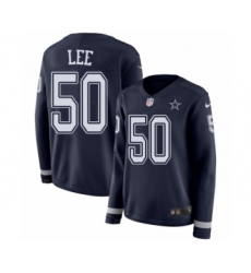 Women's Nike Dallas Cowboys #50 Sean Lee Limited Navy Blue Therma Long Sleeve NFL Jersey