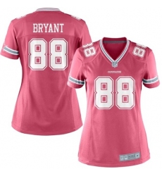 Women's Nike Dallas Cowboys #88 Dez Bryant Elite Pink NFL Jersey
