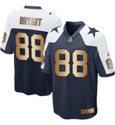 Youth Nike Dallas Cowboys #88 Dez Bryant Elite Navy/Gold Throwback Alternate NFL Jersey