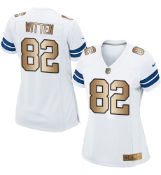 Women's Nike Dallas Cowboys #82 Jason Witten Elite White/Gold NFL Jersey