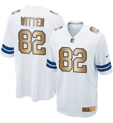 Youth Nike Dallas Cowboys #82 Jason Witten Elite White/Gold NFL Jersey