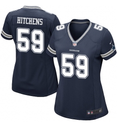 Women's Nike Dallas Cowboys #59 Anthony Hitchens Game Navy Blue Team Color NFL Jersey