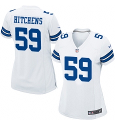 Women's Nike Dallas Cowboys #59 Anthony Hitchens Game White NFL Jersey