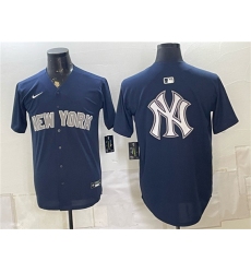 Men's New York Yankees Team Big Logo Navy Limited Stitched Baseball Jerseys