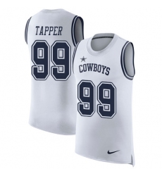 Men's Nike Dallas Cowboys #99 Charles Tapper Limited White Rush Player Name & Number Tank Top NFL Jersey