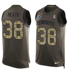 Men's Nike Dallas Cowboys #38 Jeff Heath Limited Green Salute to Service Tank Top NFL Jersey