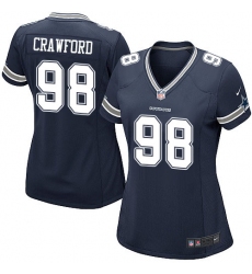 Women's Nike Dallas Cowboys #98 Tyrone Crawford Game Navy Blue Team Color NFL Jersey
