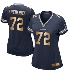 Women's Nike Dallas Cowboys #72 Travis Frederick Elite Navy/Gold Team Color NFL Jersey