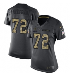 Women's Nike Dallas Cowboys #72 Travis Frederick Limited Black 2016 Salute to Service NFL Jersey