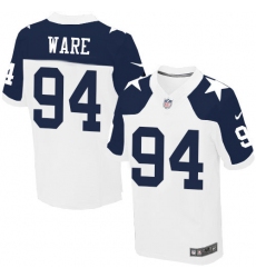 Men's Nike Dallas Cowboys #94 DeMarcus Ware Elite White Throwback Alternate NFL Jersey