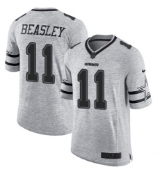 Men's Nike Dallas Cowboys #11 Cole Beasley Limited Gray Gridiron II NFL Jersey
