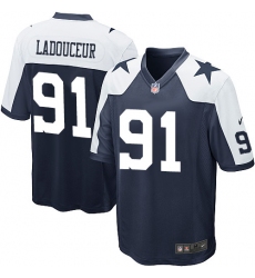 Men's Nike Dallas Cowboys #91 L. P. Ladouceur Game Navy Blue Throwback Alternate NFL Jersey