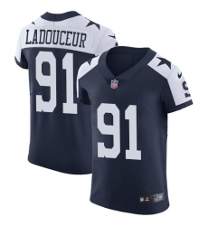 Men's Nike Dallas Cowboys #91 L. P. Ladouceur Navy Blue Throwback Alternate Vapor Untouchable Elite Player NFL Jersey