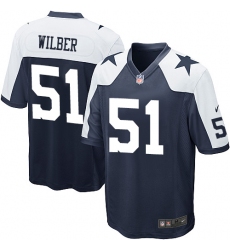 Men's Nike Dallas Cowboys #51 Kyle Wilber Game Navy Blue Throwback Alternate NFL Jersey